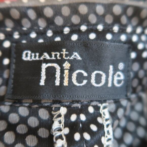 Vintage 70s Quanta Nicole Grey and Black Dot Stripe Midi Shirt Dress S - Picture 6 of 6